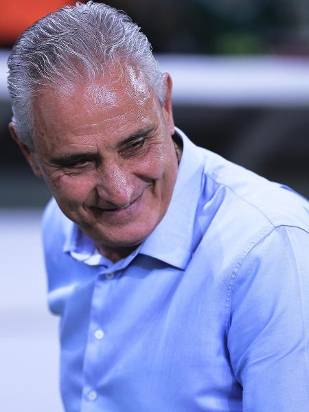 Tite, técnico do Flamengo, durante jogo contra o Palmeiras, pela Copa do Brasil