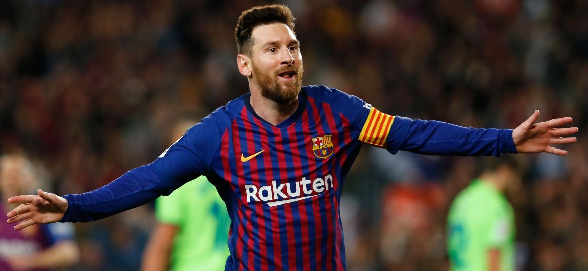 Lionel Messi comemora gol pelo Barcelona - Pau Barrena/AFP