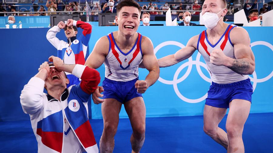 Atletas russos comemoram a conquista na ginástica após 25 anos - Jamie Squire/Getty Images