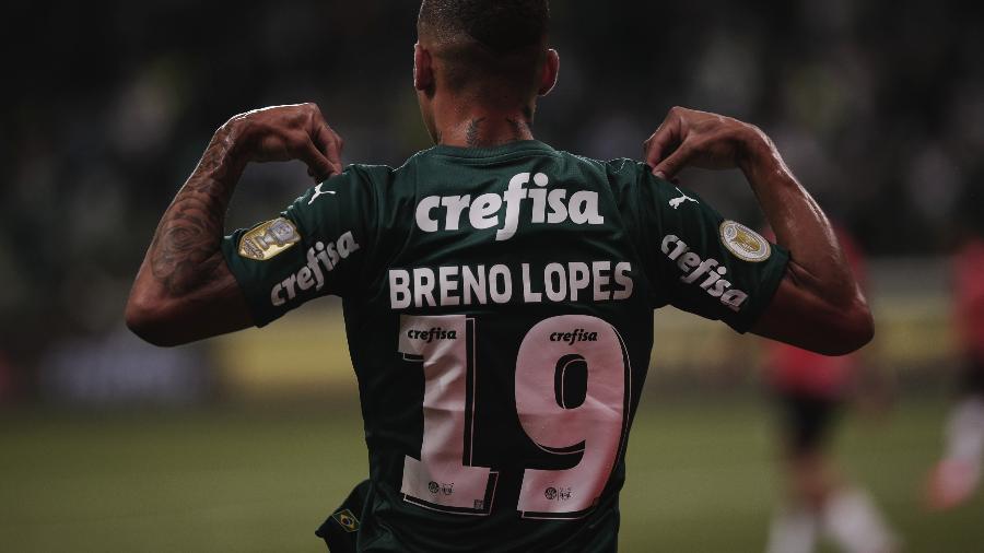 Breno Lopes comemorou gol do Palmeiras contra o Atlético-GO - Ettore Chiereguini/AGIF