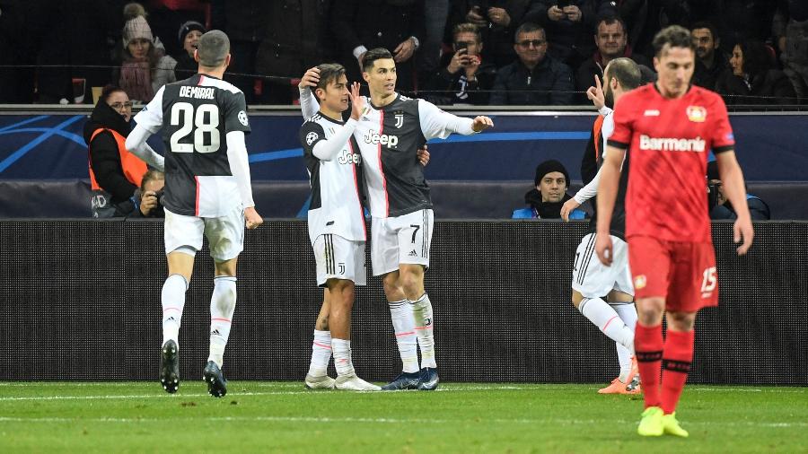 Cristiano Ronaldo comemora gol da Juventus contra o Bayer Leverkusen - INA FASSBENDER / AFP