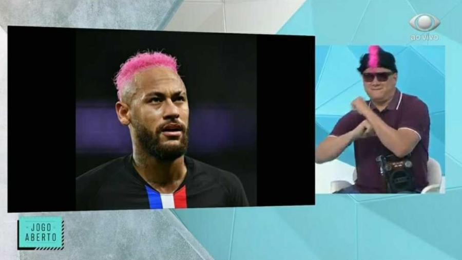 Ronaldo Giovanelli imita visual de Neymar após vitória do PSG - Reprodução/Band