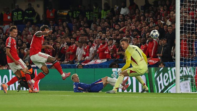 Richard Ríos fez gol contra durante Chelsea x Benfica, confronto da Champions League