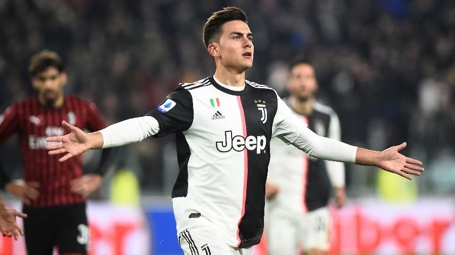 Dybala comemora gol da Juventus sobre o Milan pelo Italiano 2019/20 - REUTERS/Massimo Pinca