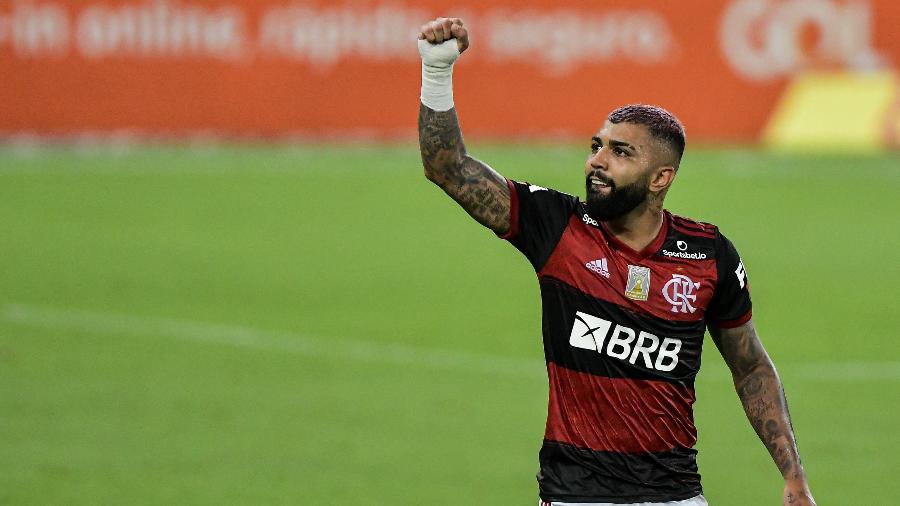 Gabigol comemora gol que marcou pelo Flamengo contra o Vasco - Thiago Ribeiro/Thiago Ribeiro/AGIF