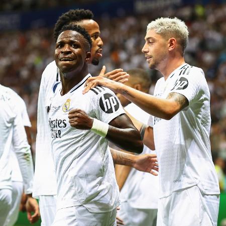 Vinicius Jr. comemora primeiro gol do Real Madrid na Supercopa da Europa