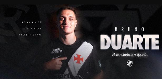 Vasco anuncia a contratação do atacante Bruno Duarte