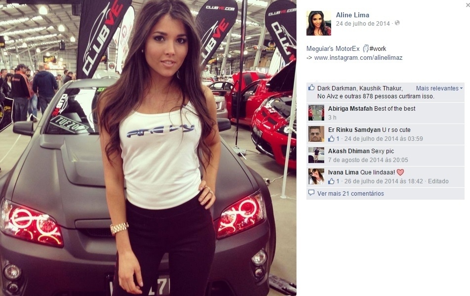 Aline Lima, modelo brasileira que deu o fora em Cristiano Ronaldo - Reprodução/Facebook