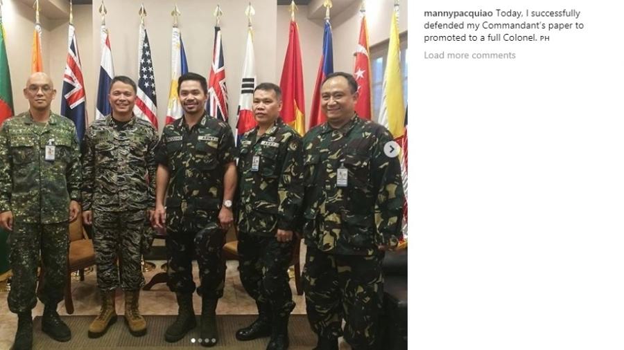 Pacquiao é promovido a coronel no exército em Filipinas - Reprodução/Instagram