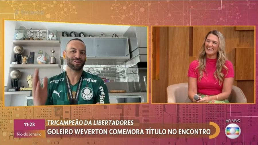 Weverton rasgou elogios a comentarista Ana Thaís Matos - Reprodução/TV Globo