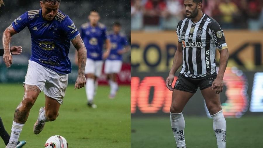 Edu, do Cruzeiro, e Hulk, do Atlético-MG, disputam a artilharia do Campeonato Mineiro - Montagem sobre fotos de Staff Images/Cruzeiro e Pedro Souza/Atlético-MG