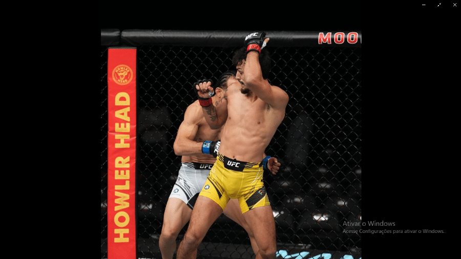 Ricardo "Carcacinha" Ramos nocauteando Danny Chavez após uma cotovelada giratória no UFC Austin - Reprodução Web: // Instagram UFC