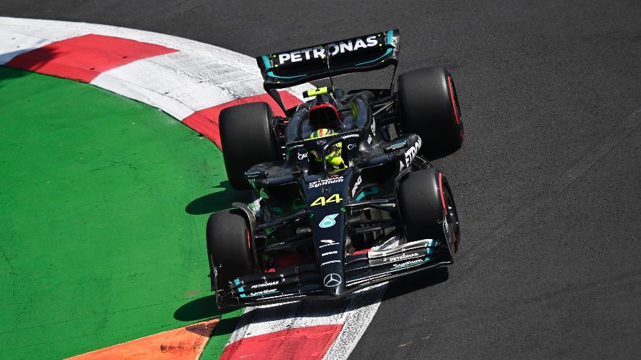 Lewis Hamilton (Mercedes) durante treino classificatório do GP do México