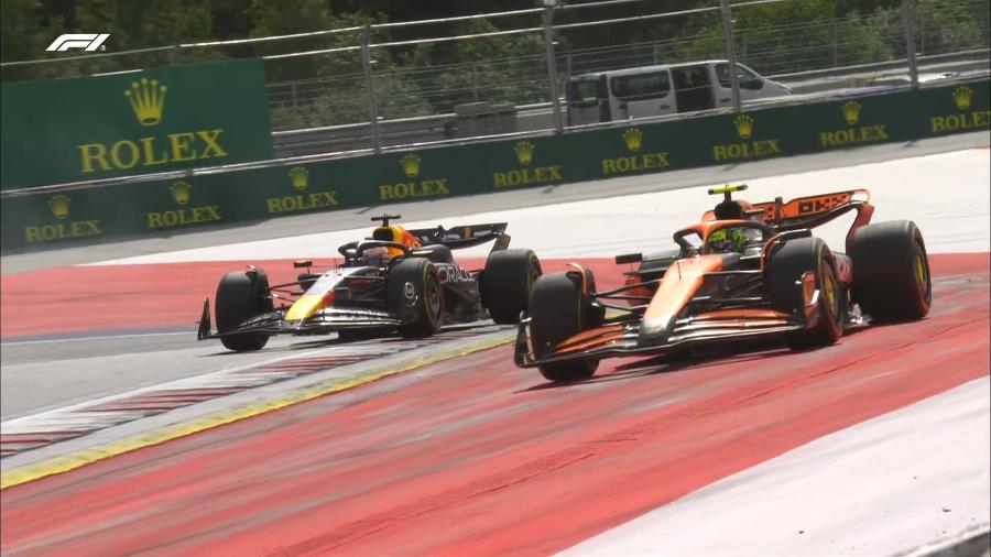 Verstappen e Norris se tocaram em disputa pela liderança no GP da Áustria