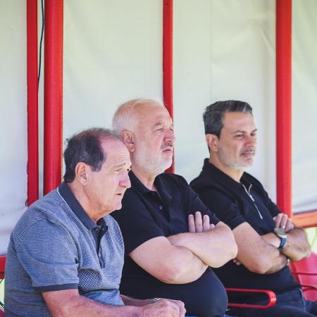 Carlos Belmonte, diretor de futebol do São Paulo, ao lado de Muricy Ramalho e Rui Costa - Reprodução/Instagram/@belmontespfc