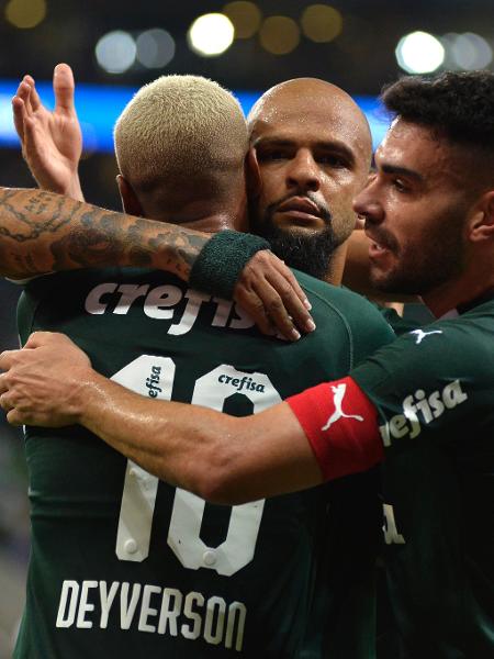 Felipe Melo comemora segundo gol do Palmeiras em vitória sobre o São Paulo pelo Brasileirão 2019 - Bruno Ulivieri/AGIF