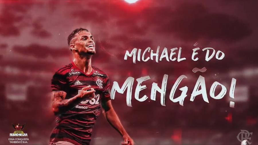 Atacante Michael foi o terceiro reforço anunciado pelo Flamengo neste mercado da bola - Reprodução