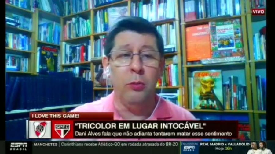 Celso Unzelte critica Daniel Alves antes de River Plate X São Paulo - Reprodução/ESPN
