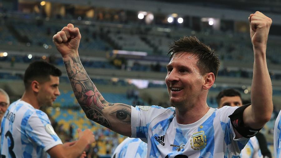 Messi comemora título da Argentina na Copa América - Buda Mendes/Getty Images