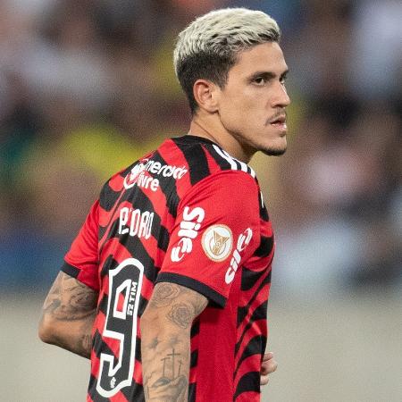 Pedro, atacante do Flamengo, durante o jogo contra o Cuiabá, pelo Brasileirão