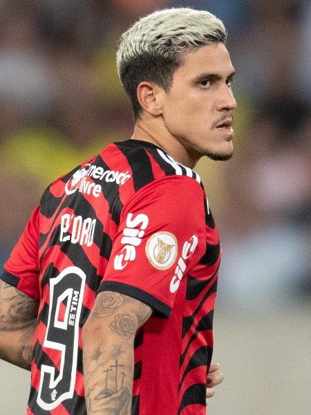 Pedro, atacante do Flamengo, durante o jogo contra o Cuiabá, pelo Brasileirão