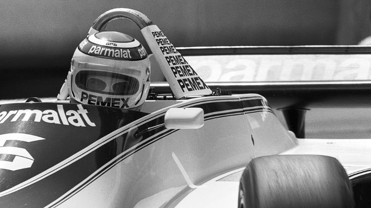 Nelson Piquet em 1981, ano de seu primeiro título mundial de F1