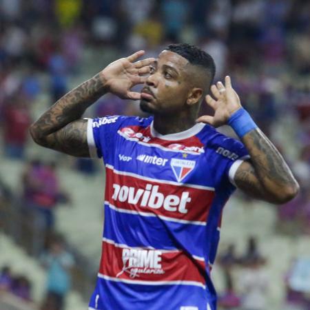 Marinho comemora gol durante Fortaleza x Bahia pelo Campeonato Brasileiro