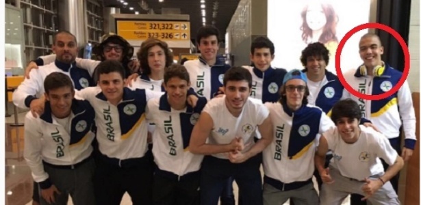 Ronald (em destaque) viajou com o time brasileiro sub-18 para as Macabíadas - Reprodução