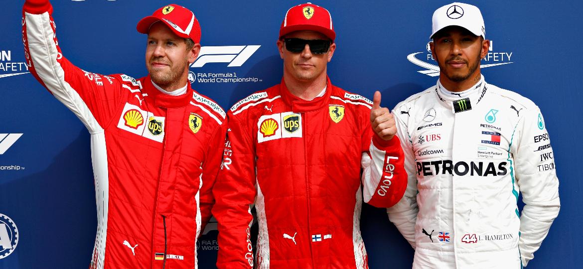 Líder da temporada, Hamilton (dir) acabou ofuscado com o domínio da Ferrari em Monza - Will Taylor-Medhurst/Getty Images