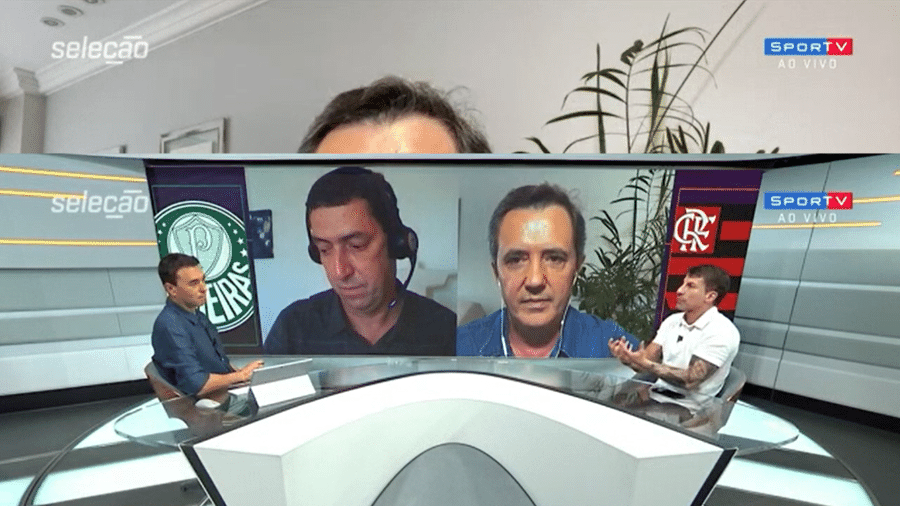 Carlos Eduardo Lino e André Rizek criticam atuação do Palmeiras contra o Flamengo - Reprodução/SporTV