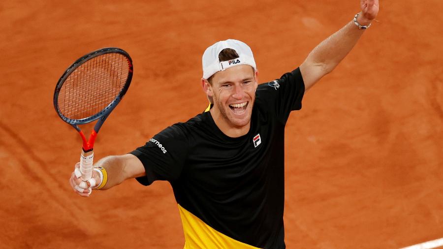 Diego Schwartzman comemora; argentinou avançou à semifinal de Roland Garros 2020 - Reuters