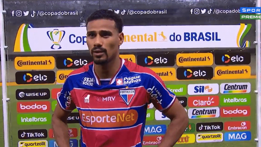 Gabriel Dias, do Fortaleza, em entrevista ao Sportv - Reprodução/Sportv