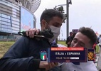 Eurocopa: Repórter do SporTV sofre com torcedores de Itália e Espanha - Reprodução/SporTV