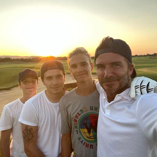 David Beckham e seus filhos