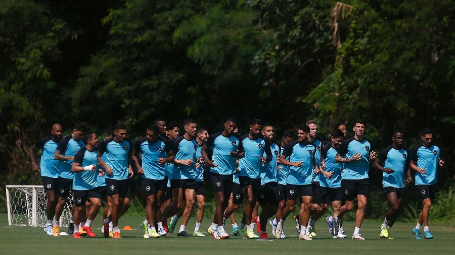 Elenco do Botafogo durante treinamento no Espaço Lonier - Vitor Silva / Botafogo