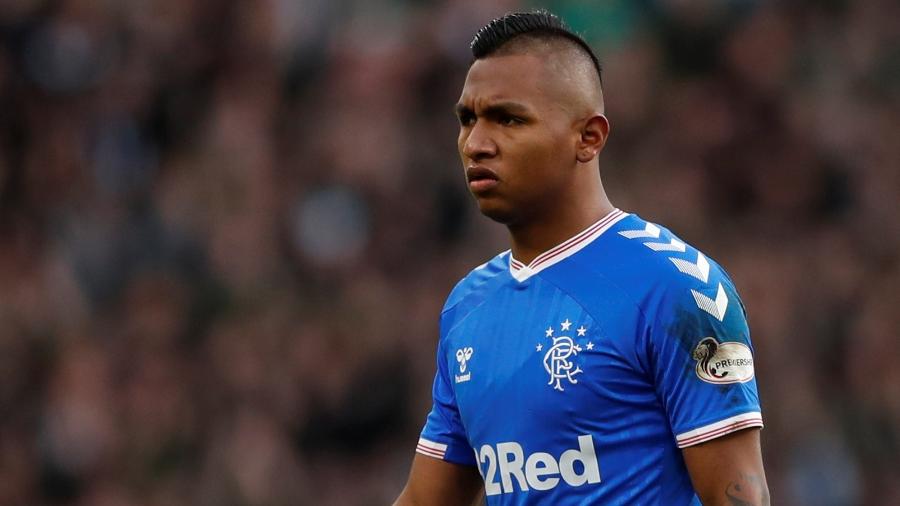 Alfredo Morelos, durante clássico entre Rangers e Celtic, na Escócia - Action Images via Reuters/Lee Smith
