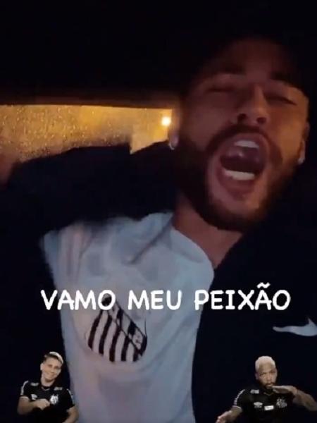 Neymar com a camisa do Santos antes de final - Reprodução