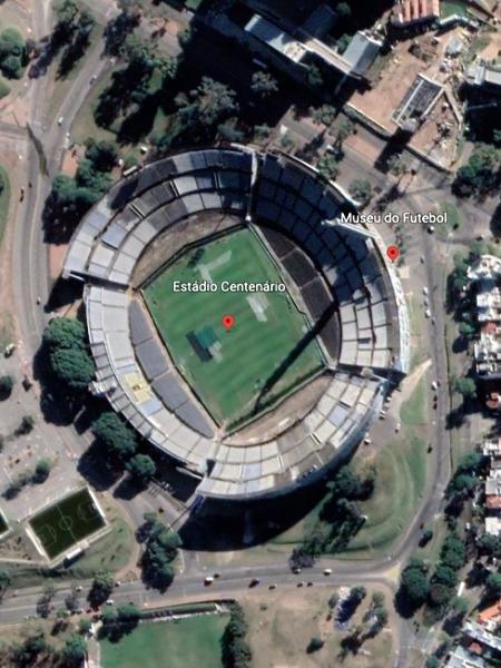 Palmeiras x Flamengo: fotos de satélite do estádio Centenário, em Montevidéu - Reprodução