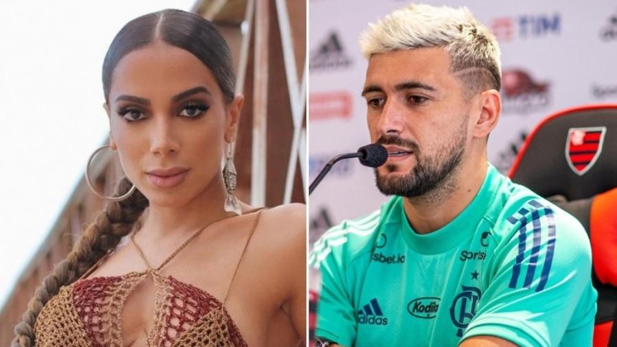Cantora questionou se o meia do Flamengo está solteiro e animou os fãs sobre um possível "affair" - Reprodução/Instagram - Montagem UOL