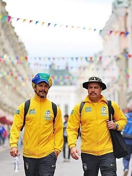 Frank e Gustavo, filhos do Gaúcho da Copa, durante Copa do Mundo da Rússia - Arquivo Pessoal
