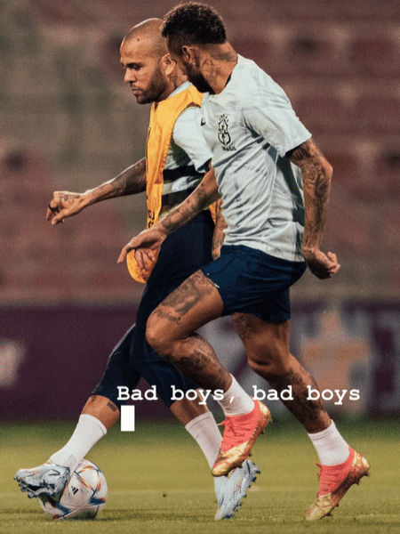 Daniel Alves posta foto junto com Neymar citando trilha sonora do filme "Bad Boys". - Reprodução/Instagram