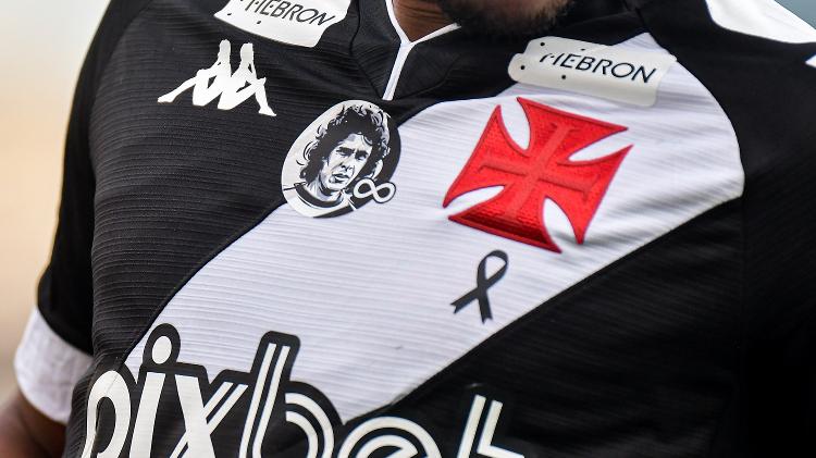 Vasco shirt detail with Roberto Dynamite tribute - Thiago Ribeiro / AGIF - Thiago Ribeiro / AGIF