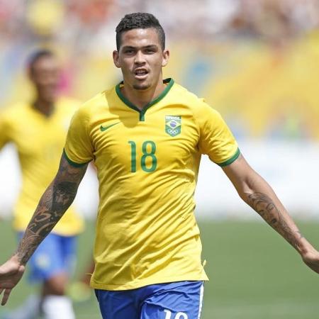 Atacante Luciano comemora gol pela seleção brasileira nos Jogos Pan-Americanos de 2015 - Rafael Ribeiro/CBF