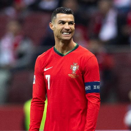 Cristiano Ronaldo durante o jogo de Portugal contra a Polônia, pela Liga das Nações