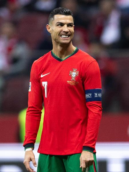 Cristiano Ronaldo durante o jogo de Portugal contra a Polônia, pela Liga das Nações