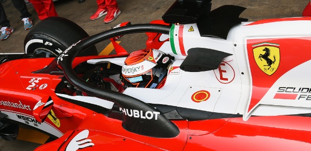 O halo foi testado pela Ferrari na pré-temporada - Getty Images