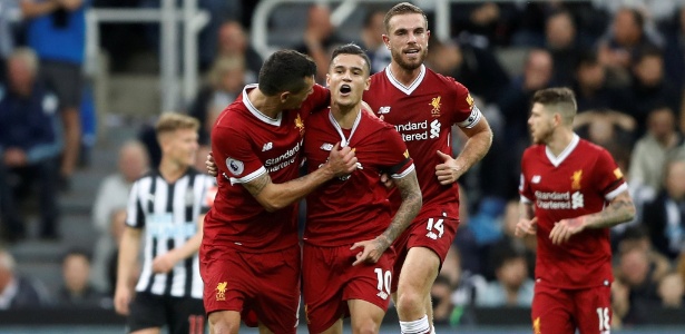 Coutinho comemora gol para o Liverpool contra o Newcastle - Carl Recine/Reuters