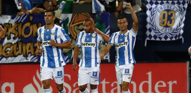 Óscar Rodríguez comemora após marcar pelo Leganés contra o Barcelona - Sergio Perez/Reuters - Sergio Perez/Reuters
