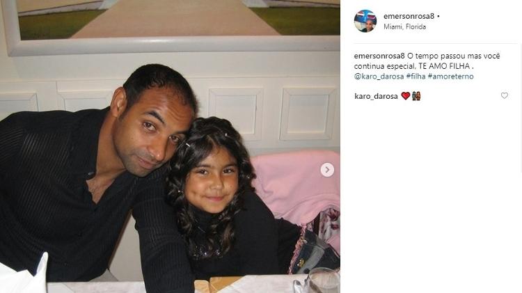 Emerson posta foto antiga com a filha Karolayne - Reprodução - Reprodução