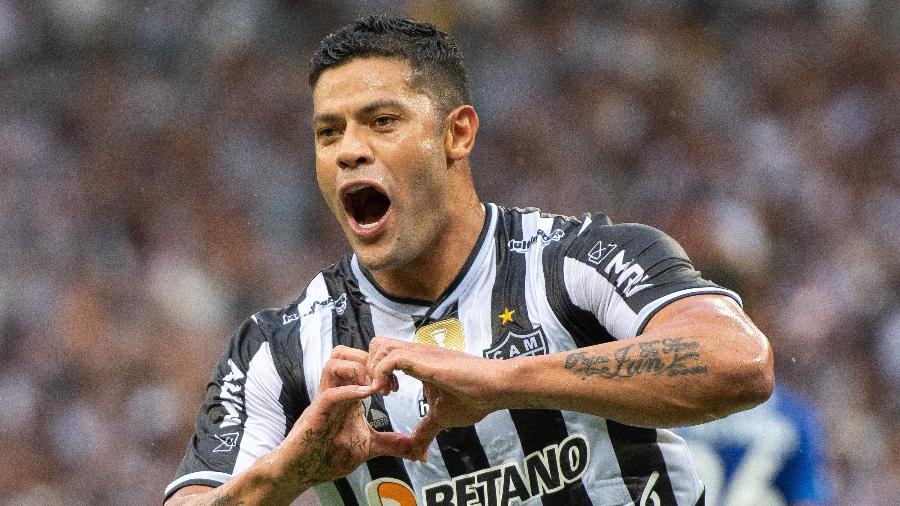 Hulk comemora o primeiro gol pelo Atlético-MG na final do Campeonato Mineiro 2022 contra o Cruzeiro - Alessandra Torres/AGIF